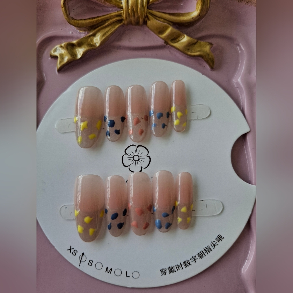 Colorful Press-On Nails Size XS Extra Small